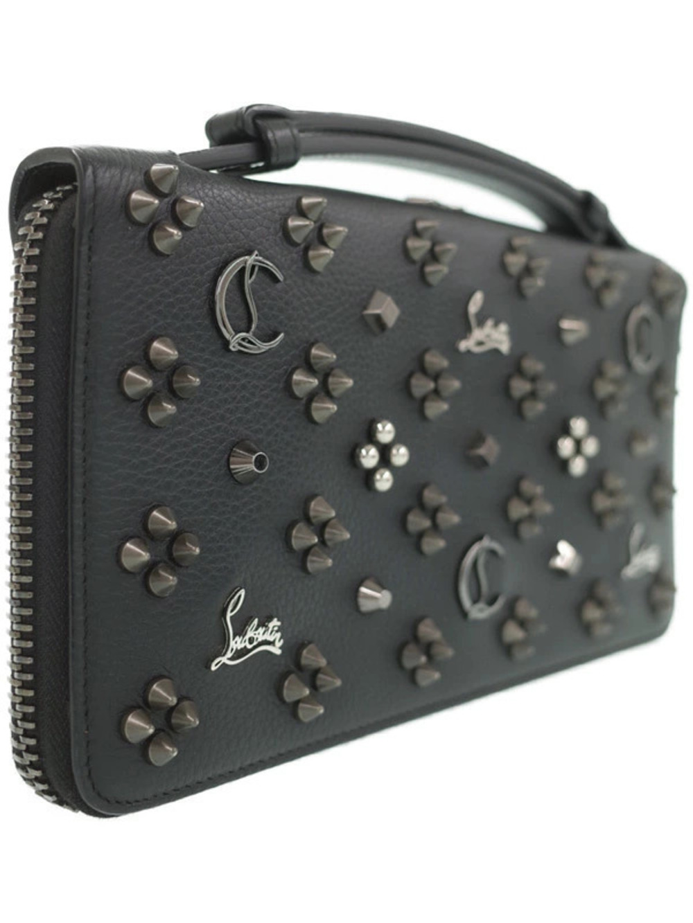 Christian Louboutin Multi Travel Stud Zipper Long Wallet Round Panettone